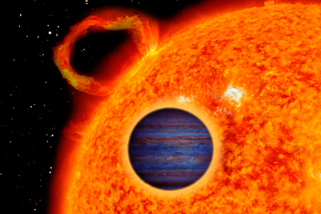 Artist view of one of the two new exoplanets (© Ricardo Reis, CAUP)