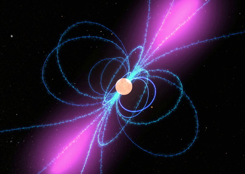 Vue d'artiste : les pulsars pourraient produire ces rayons cosmiques  ultra haute nergie