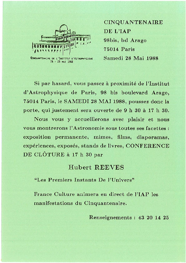 Journée portes ouvertes 28 mai 1988