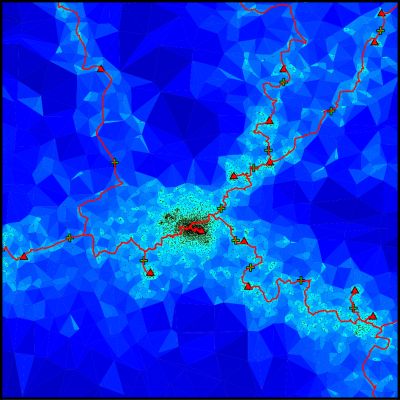 filaments connecting on a dark matter halo